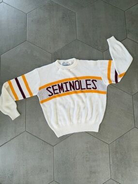 VINTAGE FSU Seminoles Sweater 70s/80s XL Marlomar Corp Florida State